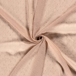 Chiffon Bestickt Punkte Uni  - rosé