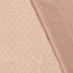 Chiffon Bestickt Punkte Uni  - rosé
