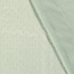 Chiffon Bestickt Punkte Uni  - hellaltmint
