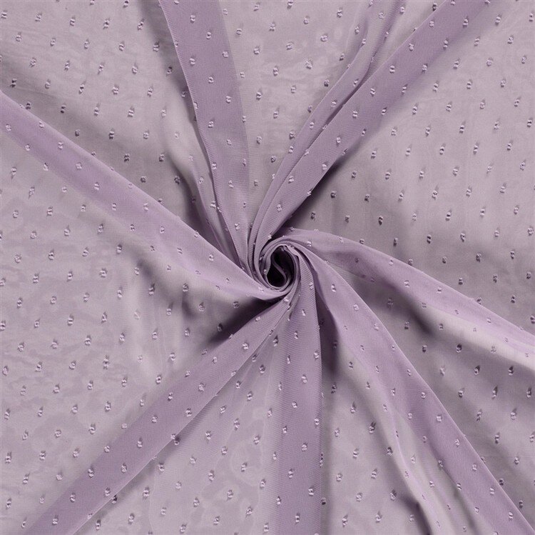 Chiffon Bestickt Punkte Uni viola 6,99 €