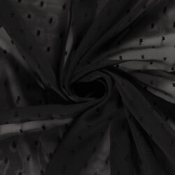Chiffon Polyester DOBBY Uni () - schwarz