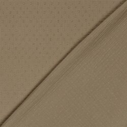 Musselin Bestickte Punkte - dunkel beige