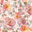 Musselin Digital Aquarell Rosen - creme