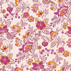 Musselin Gesteppt Blumen-Kacheln - pink