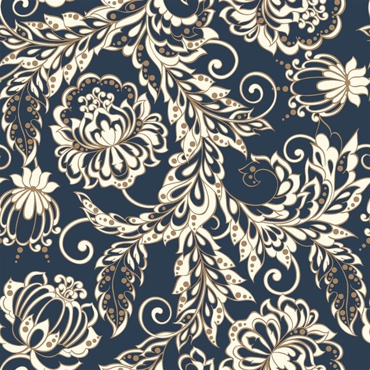 Musselin Gesteppt 2-Seitig Blumen - creme