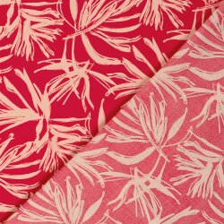 Viskose Popeline Palmenblätter - pink