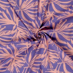 Viskose Popeline Palmenblätter - lavendel