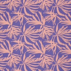 Viskose Popeline Palmenblätter - lavendel