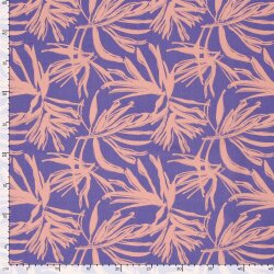 Viskose Popeline Palmenblätter - lavendel