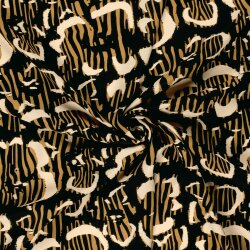 Viskose Popeline ZebraBlumen - schwarz