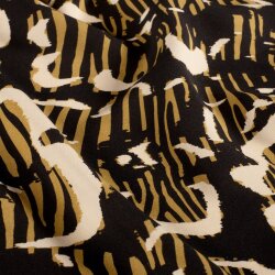 Viskose Popeline ZebraBlumen - schwarz