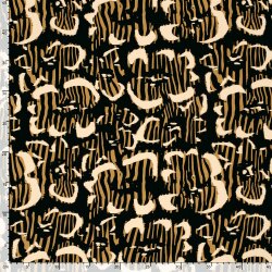 Viskose Popeline ZebraBlumen - schwarz