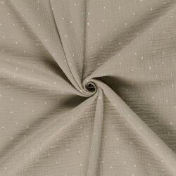 Musselin kleine Punkte - hellbeige
