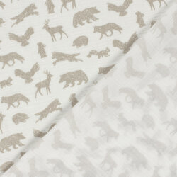 Musselin Tiere des Waldes - creme