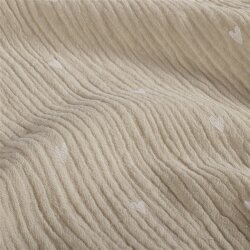 Musselin kleine Herzen -natur