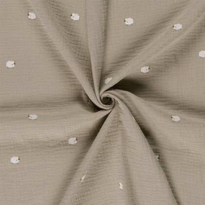 Musselin kleine Schafe - hellbeige