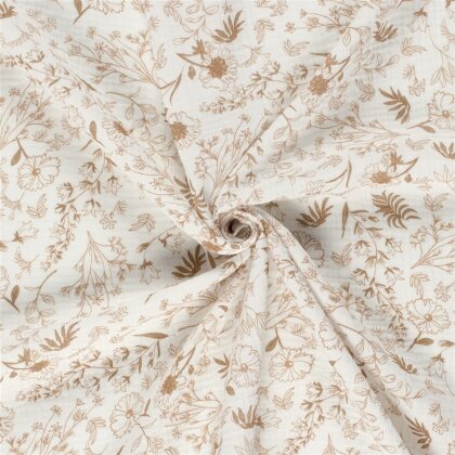 Musselin Blumengeflecht  - creme