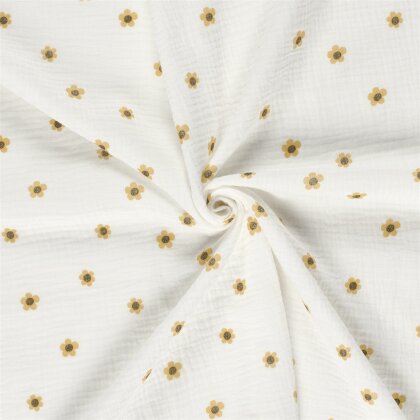 Musselin kleine SonnenBlumen - creme