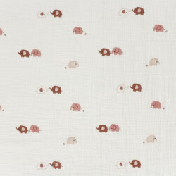 Musselin rosa Elefanten - creme