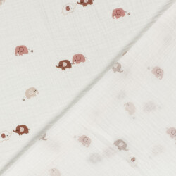 Musselin rosa Elefanten - creme