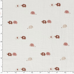Musselin rosa Elefanten - creme