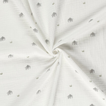 Musselin grauer Elefant - creme