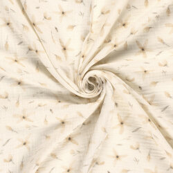 Musselin BIO~Organic Digital Blumenwind - creme