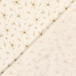Musselin BIO~Organic Digital Blumenwind - creme