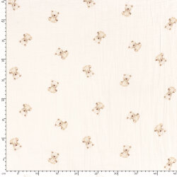 Musselin Digital Teddybären - creme