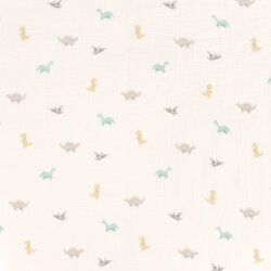 Musselin Digital kleine Dinos - creme