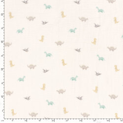 Musselin Digital kleine Dinos - creme