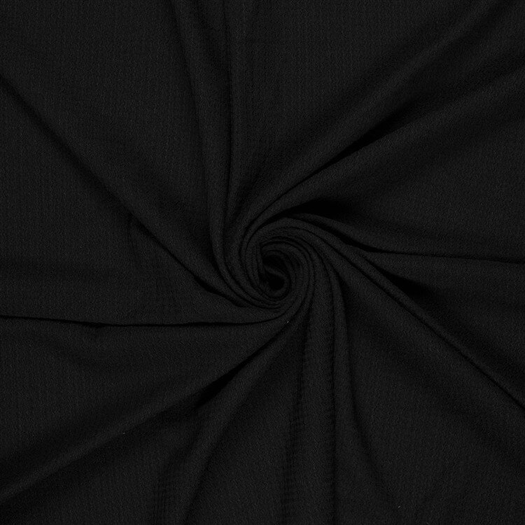 Polyesterstoff Bubble Uni -  schwarz