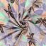 Polyesterstoff mit Leinenoptik Blumen - hellrosa