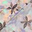 Polyesterstoff mit Leinenoptik Blumen - hellrosa