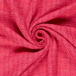 Polyesterstoff Jacquard Grob Gewebt Lurex - pink