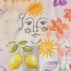 Canvas Digital tropisches Patchwork - pfirsich