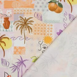 Canvas Digital tropisches Patchwork - pfirsich