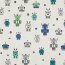 Baumwolljersey Neon Roboter - creme meliert