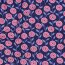 Feine Baumwollpopeline Blumen & CHECKS - dunkelblau