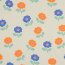 Baumwolljersey Neon Blumen - creme