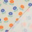 Baumwolljersey Neon Blumen - creme