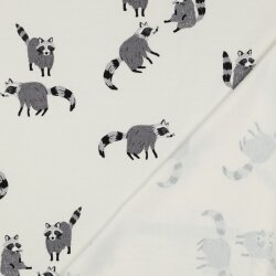 Baumwolljersey Digital Waschbär - creme