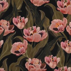Canvas Digital Tulpenfeld - schwarz