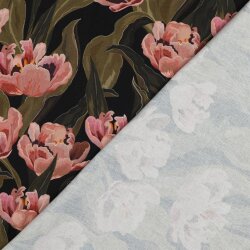 Canvas Digital Tulpenfeld - schwarz