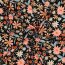 Baumwolljersey Digital Blumen - schwarz