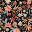 Baumwolljersey Digital Blumen - schwarz