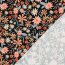Baumwolljersey Digital Blumen - schwarz