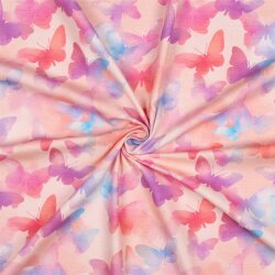 Baumwolljersey Digital BUTTERFLIES - LIGHT PINK