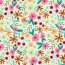 Baumwolljersey Digital Blumen - weiß