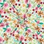 Baumwolljersey Digital Blumen - weiß